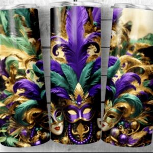 Festive Carnival Mask Tumbler Wra